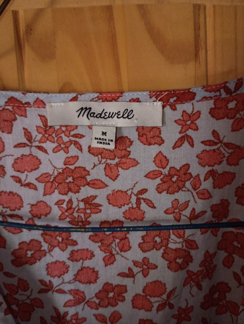 Madewell Coral Floral Dress 100 percent cotton
